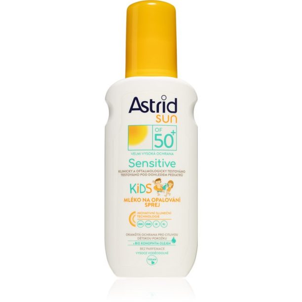 Astrid Sun Sensitive детско мляко за тен в спрей SPF 50+ 150 мл.