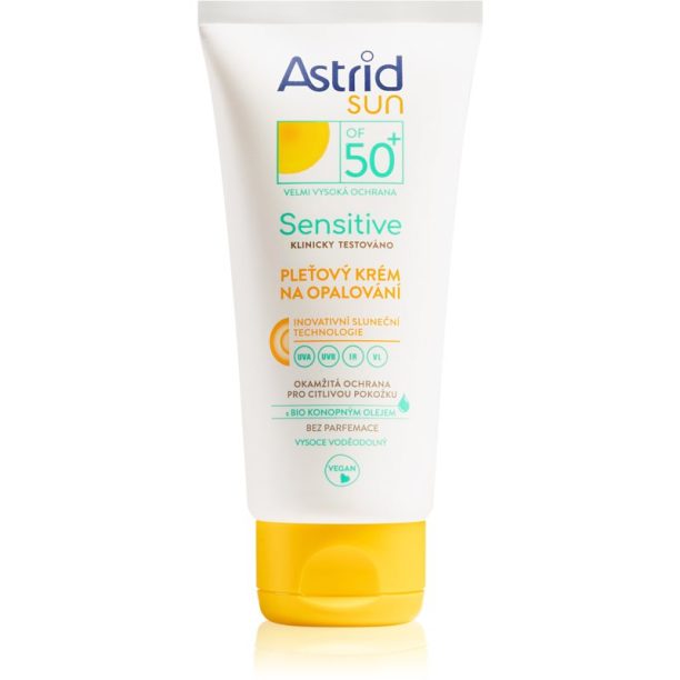 Astrid Sun Sensitive крем за лице за слънчеви бани SPF 50+ 50 мл.