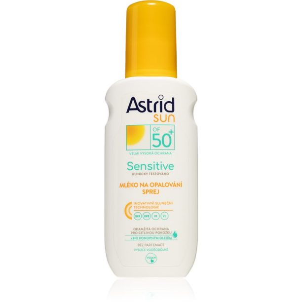 Astrid Sun Sensitive слънцезащитно мляко в спрей SPF 50+ 150 мл.