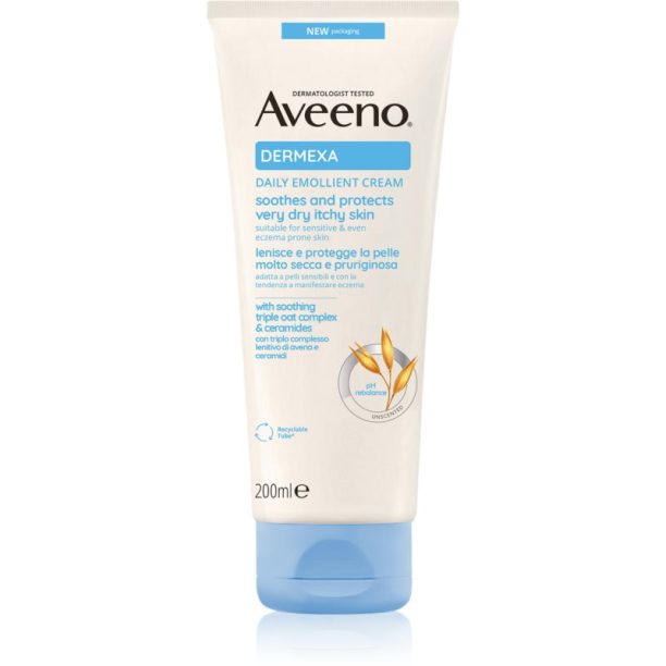 Aveeno Dermexa Daily Emollient Cream успокояващ крем за суха и раздразнена кожа 200 мл. на ниска цена