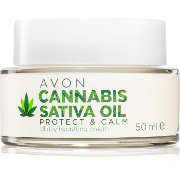 Avon Cannabis Sativa Oil Protect & Calm хидратиращ крем  с конопено масло 50 мл.