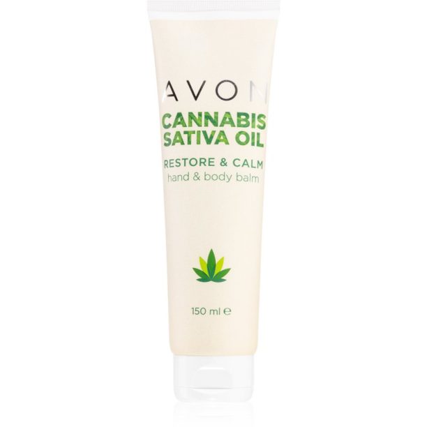 Avon Cannabis Sativa Oil Restore & Calm крем за ръце и тяло с конопено масло 150 мл.