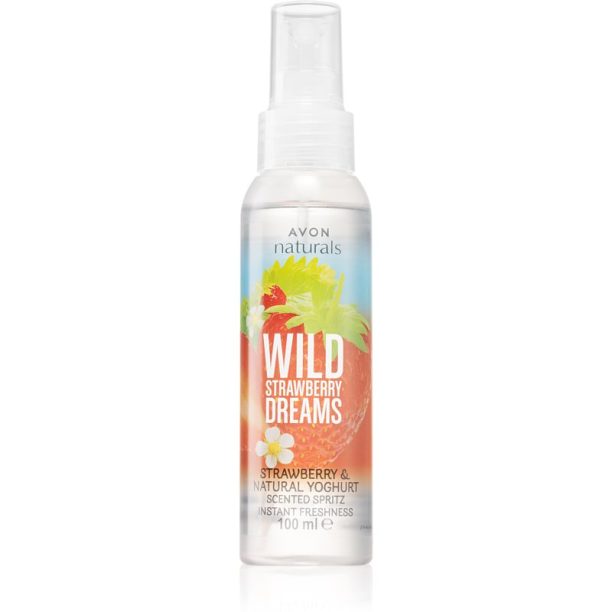 Avon Naturals Wild Strawberry Dreams спрей за тяло  с аромат на ягоди 100 мл.