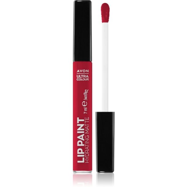 Avon Ultra Colour Paint сатенено червило с матиращ ефект цвят Glam Red 7 мл.