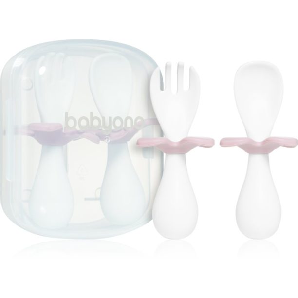 BabyOno Be Active Ergonomic Utensils for Children прибор Pink 12 m+ 2 бр.