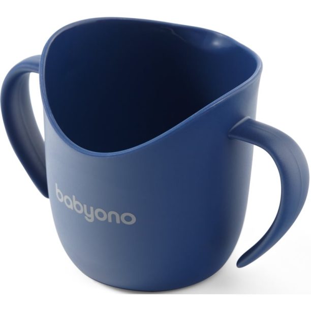 BabyOno Be Active Flow Ergonomic Training Cup чаша с дръжки Dark Blue 120 мл.