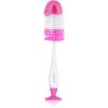 BabyOno Take Care Brush for Bottles and Teats четка за почистване 2 в 1 Pink 1 бр.