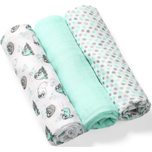 BabyOno Take Care Natural Diapers пелени от плат 70 x 70 cm Mint 3 бр. на ниска цена