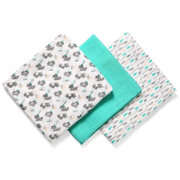 BabyOno Take Care Natural Diapers пелени от плат 70 x 70 cm Turquoise 3 бр.