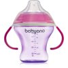 BabyOno Take Care Non-spill Cup with Soft Spout преходна чаша с дръжки Purple 3 m+ 180 мл.