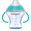 BabyOno Take Care Non-spill Cup with Soft Spout преходна чаша с дръжки Turquoise 3 m+ 180 мл.