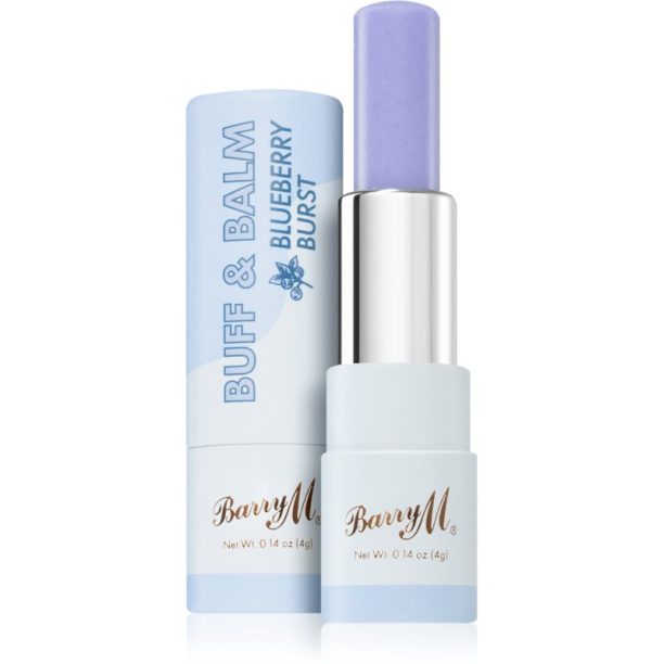 Barry M Buff & Balm изглаждащ балсам за устни за обем цвят Blueberry Burst 4 мл.