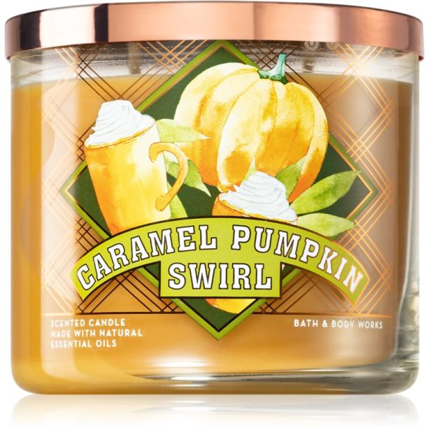 Bath & Body Works Caramel Pumpkin Swirl ароматна свещ 411 гр.