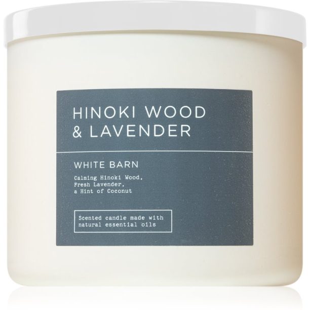 Bath & Body Works Hinoki Wood & Lavender ароматна свещ 411 гр.