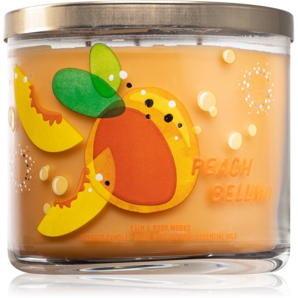 Bath & Body Works Peach Bellini ароматна свещ 411 гр.