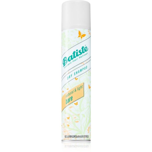 Batiste Natural & Light Bare сух шампоан за абсорбиране на излишния себум а освежаване на косата 200 мл.