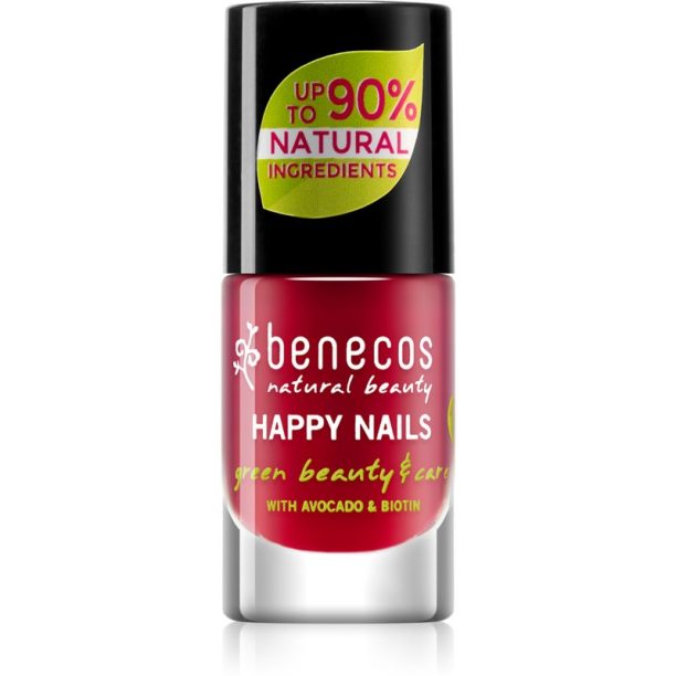 Benecos Happy Nails подхранващ лак за нокти цвят Vintage Red 5 мл.