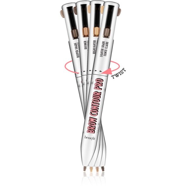 Benefit Brow Contour Pro дълготраен молив за вежди 4 в 1 цвят 04 Brown - Black / Light 4x0.1 гр. на ниска цена