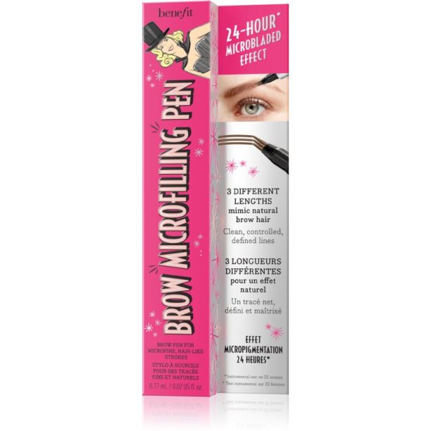 Benefit Brow Microfilling Pen маркер за вежди цвят 3 Light Brown 0.8 мл. купи на топ цена