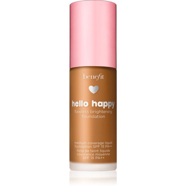 Benefit Hello Happy Flawless Brightening Foundation озаряващ течен фон дьо тен SPF 15 цвят 08 Tan Warm 30 мл. на ниска цена