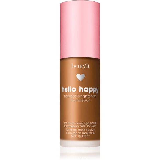 Benefit Hello Happy Flawless Brightening Foundation озаряващ течен фон дьо тен SPF 15 цвят 09 Deep Neutral 30 мл. на ниска цена