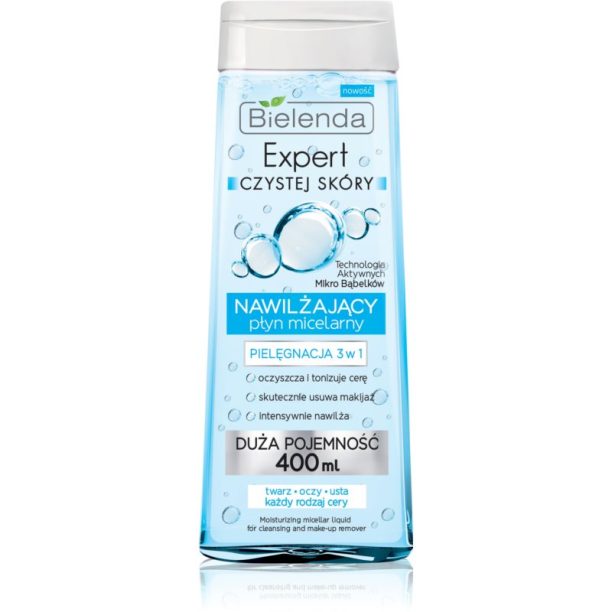 Bielenda Expert Pure Skin Moisturizing мицеларна почистваща вода 3 в 1 400 мл.