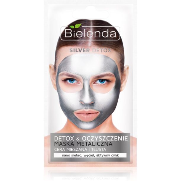 Bielenda Metallic Masks Silver Detox детоксикираща почистваща маска за смесена и мазна кожа 8 гр.