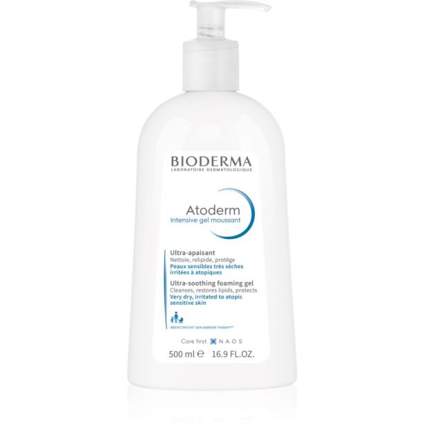 Bioderma Atoderm Intensive Gel Moussant подхранващ гел-пяна за много суха чуствителна и атопична кожа 500 мл.