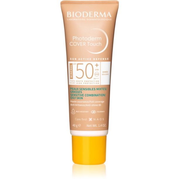 Bioderma Photoderm Cover Touch високо покривен фон дьо тен SPF 50+ цвят Golden 40 гр.