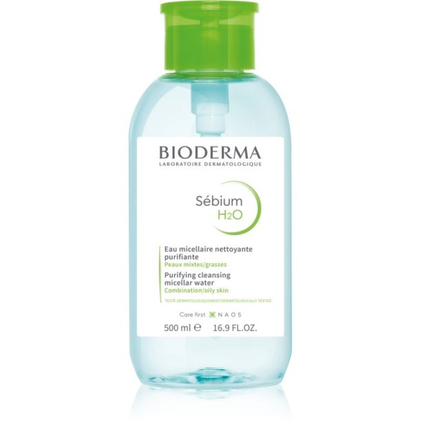 Bioderma Sébium H2O мицеларна вода за смесена към мазна кожа с дозатор 500 мл.