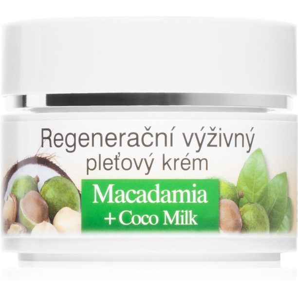 Bione Cosmetics Macadamia + Coco Milk регенериращ крем за лие за подхранване и хидратация 51 мл.