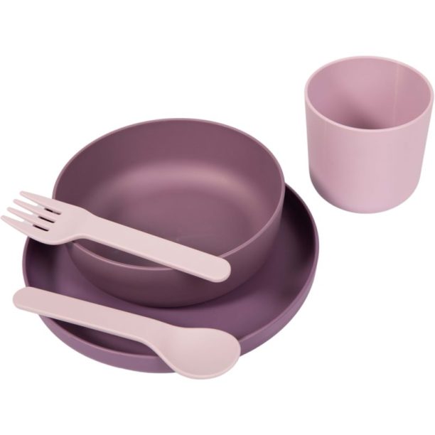 Bo Jungle Tableware Set комплект за хранене за деца Pink/Purple 5 бр. на ниска цена