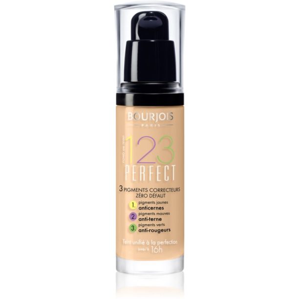 Bourjois 123 Perfect течен фон дьо тен за съвършен външен вид цвят 51 Vanille Clair SPF 10  30 мл. на ниска цена