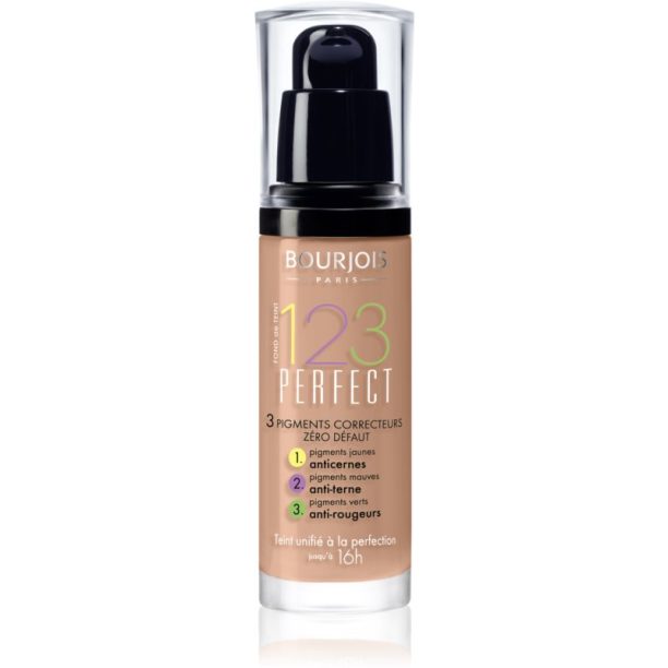 Bourjois 123 Perfect течен фон дьо тен за съвършен външен вид цвят 57 Hale Clair SPF 10  30 мл. на ниска цена