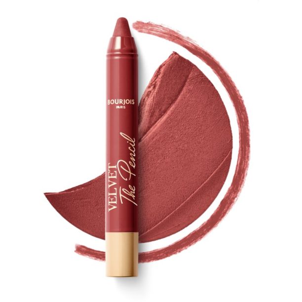 Bourjois Velvet the Pencil стик-червило с матиращ ефект цвят 04 Less is Brown 1