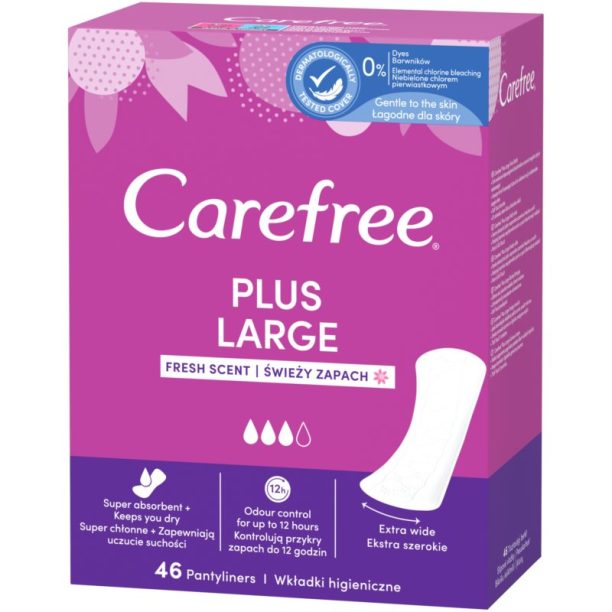 Carefree Plus Large Fresh Scent дамски превръзки 46 бр.