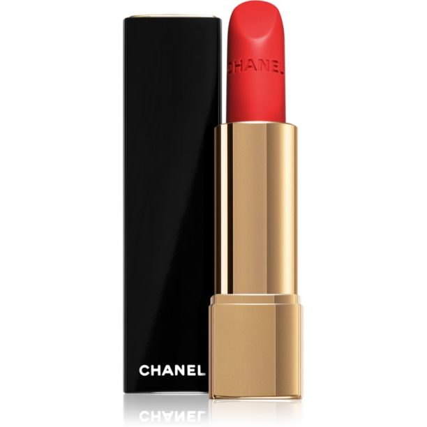 Chanel Rouge Allure Velvet кадифено червило с матиращ ефект цвят 57 Rouge Feu  3