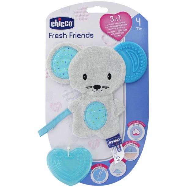 Chicco Fresh Friends Teething Cuddly Toy играчка за заспиване с гризалка Boy 1 бр.