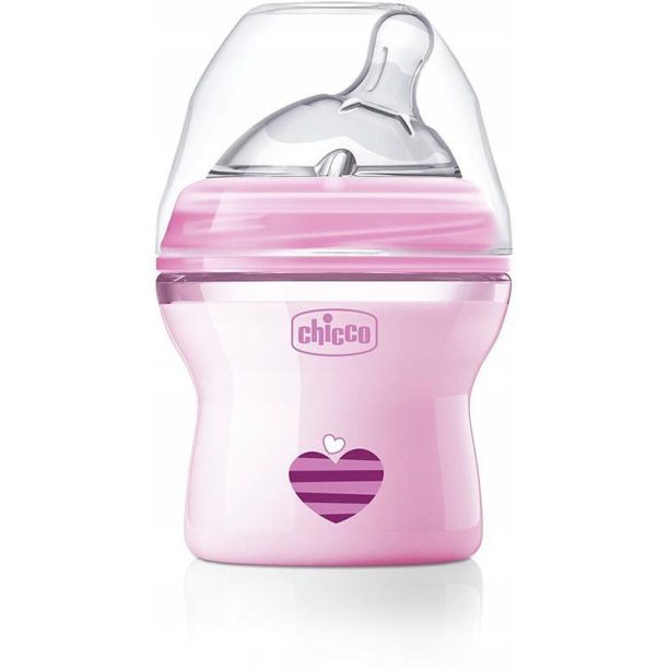 Chicco Natural Feeling Pink бебешко шише 0m+ 150 мл.