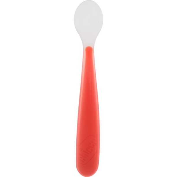 Chicco Soft Silicone лъжичка 6m+ Red 1 бр.