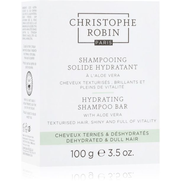 Christophe Robin Hydrating Shampoo Bar with Aloe Vera Твърд шампоан за суха и чувствителна коса 100 гр.