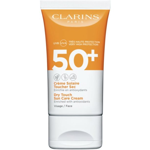 Clarins Dry Touch Sun Care Cream слънцезащитен крем  SPF 50+ 50 мл. на ниска цена