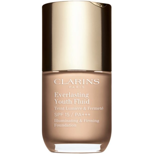 Clarins Everlasting Youth Fluid озаряващ фон дьо тен SPF 15 цвят 102.5 Porcelain 30 мл.