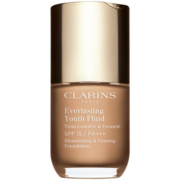 Clarins Everlasting Youth Fluid озаряващ фон дьо тен SPF 15 цвят 108.5 Cashew 30 мл.