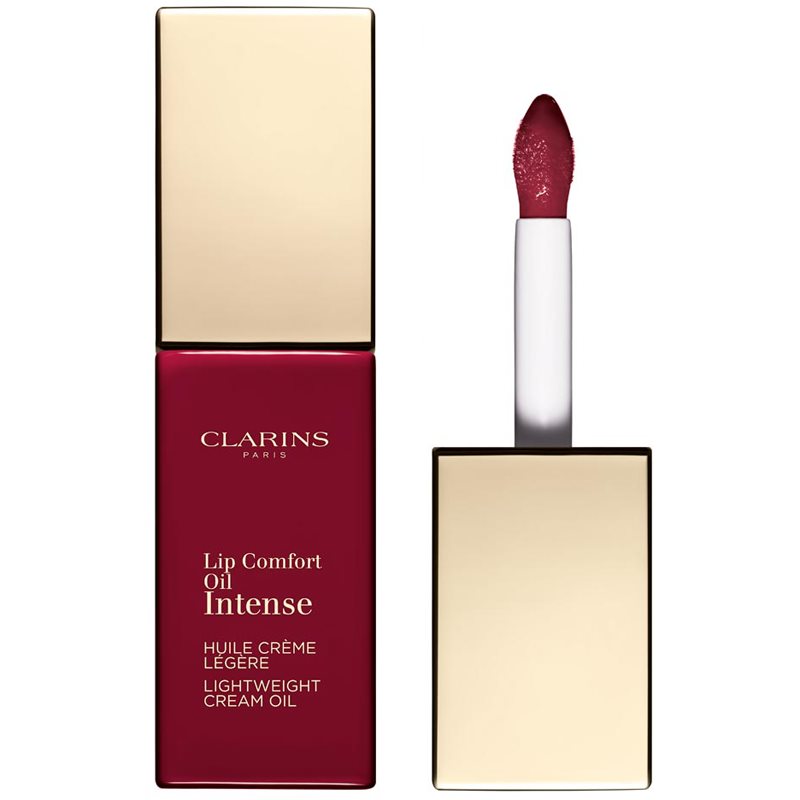 Clarins Lip Comfort Oil Intense маслен гланц за устни  с подхранващ ефект цвят 08 Intense Burgundy 6 мл.