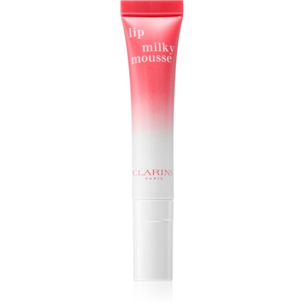 Clarins Milky Mousse балсам за устни с хидратиращ ефект цвят 01 Milky Strawberry 10 мл.