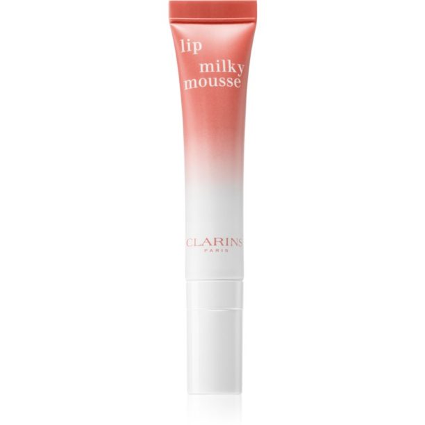 Clarins Milky Mousse балсам за устни с хидратиращ ефект цвят 02 Milky Peach 10 мл.