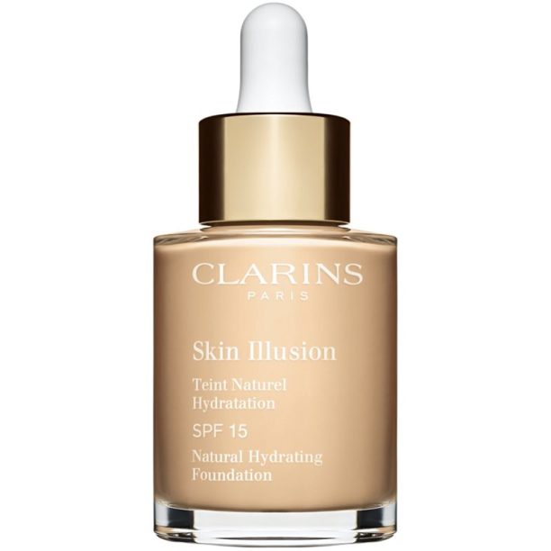 Clarins Skin Illusion Natural Hydrating Foundation озаряващ хидратиращ фон дьо тен SPF 15 цвят 101W Linen 30 мл.