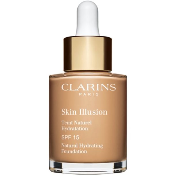 Clarins Skin Illusion Natural Hydrating Foundation озаряващ хидратиращ фон дьо тен SPF 15 цвят 110N Honey 30 мл.