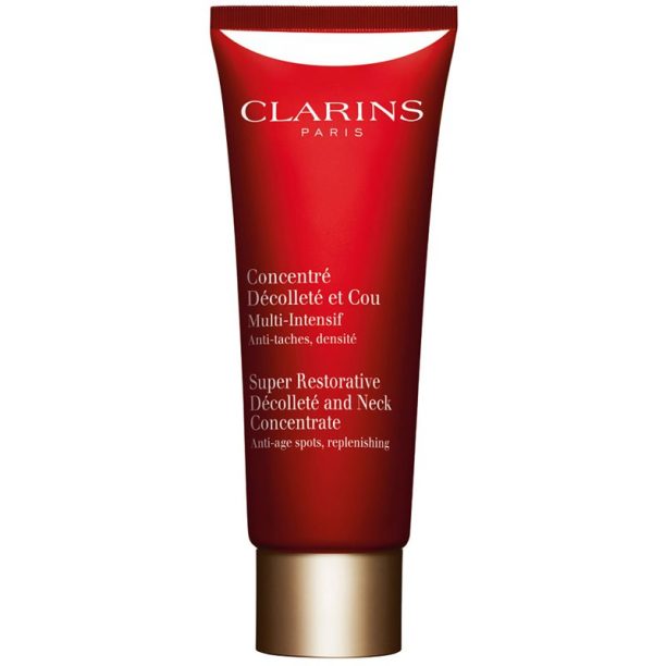 Clarins Super Restorative Décolleté and Neck Concentrate Стягащ крем против бръчки за шия и деколте 75 мл. на ниска цена